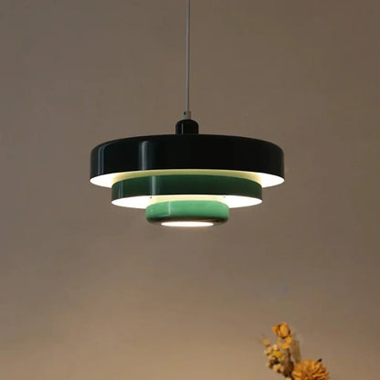 Drielaagse schijf-hanglamp in Macaron-design