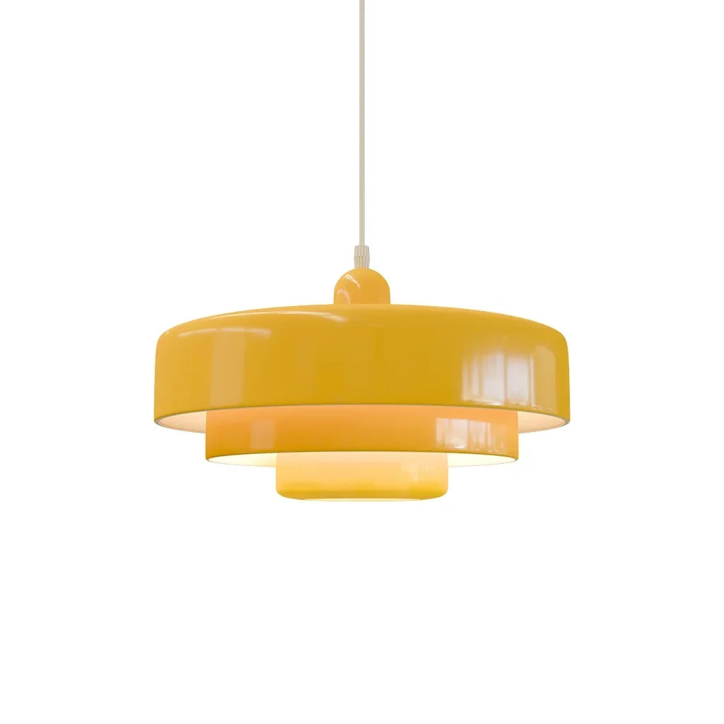 Drielaagse schijf-hanglamp in Macaron-design