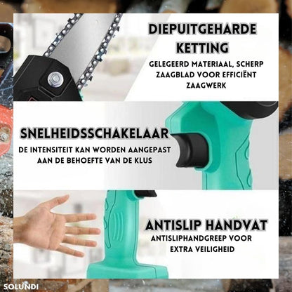 TurboSaw™ Accu-Kettingzaag – Draadloos, Krachtig & Compact