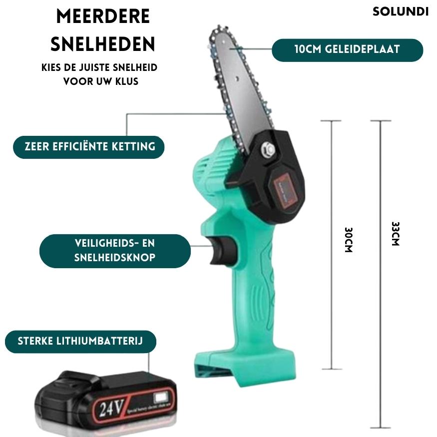 TurboSaw™ Accu-Kettingzaag – Draadloos, Krachtig & Compact