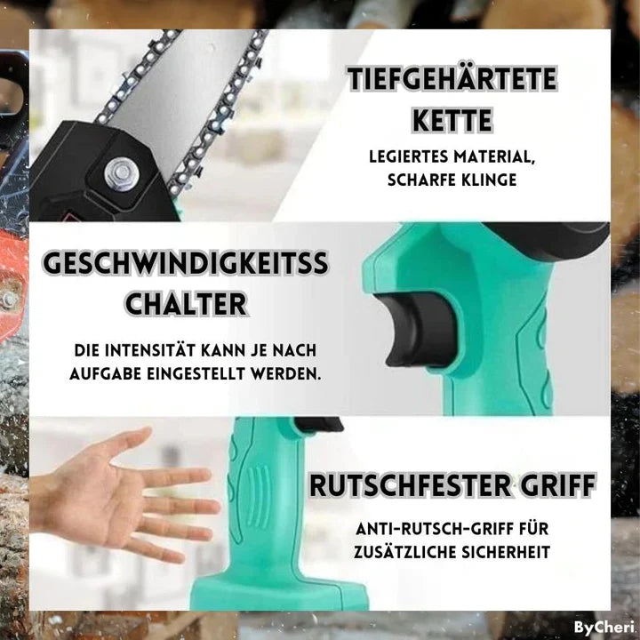 TurboSaw™ Draadloze Mini-Kettingzaag – Snoerloos & Compact