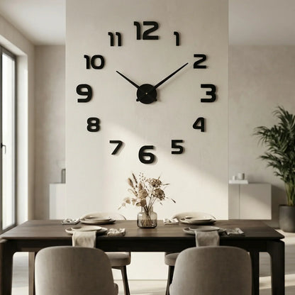 Oversized wandklok met 3D-cijfers – minimalistisch en modern