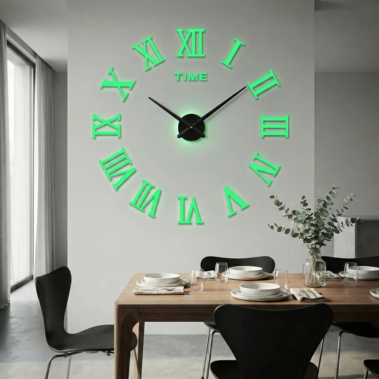 Oversized wandklok met 3D-cijfers – minimalistisch en modern