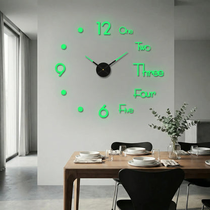 Oversized wandklok met 3D-cijfers – minimalistisch en modern