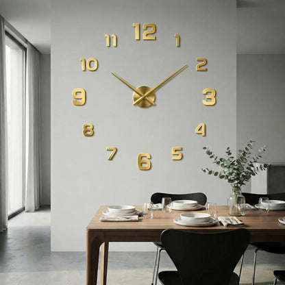 Oversized wandklok met 3D-cijfers – minimalistisch en modern