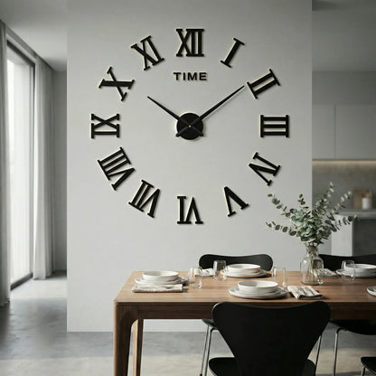 Oversized wandklok met 3D-cijfers – minimalistisch en modern