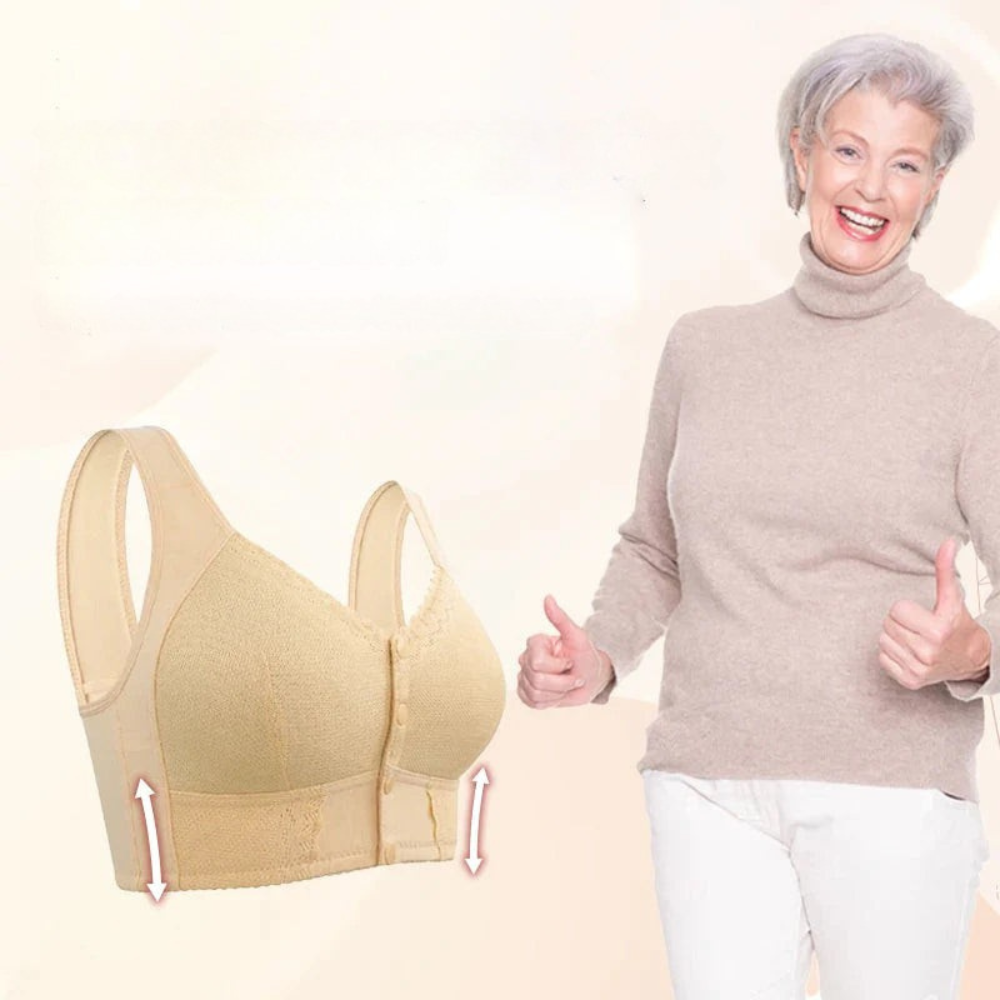 Estella™ – Katoenen bh met voorsluiting voor senioren [1 + 1 Gratis]