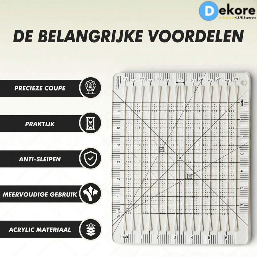 QuiltMate™ – Nauwkeurige Stofsnijder voor Quilten & Patchwork