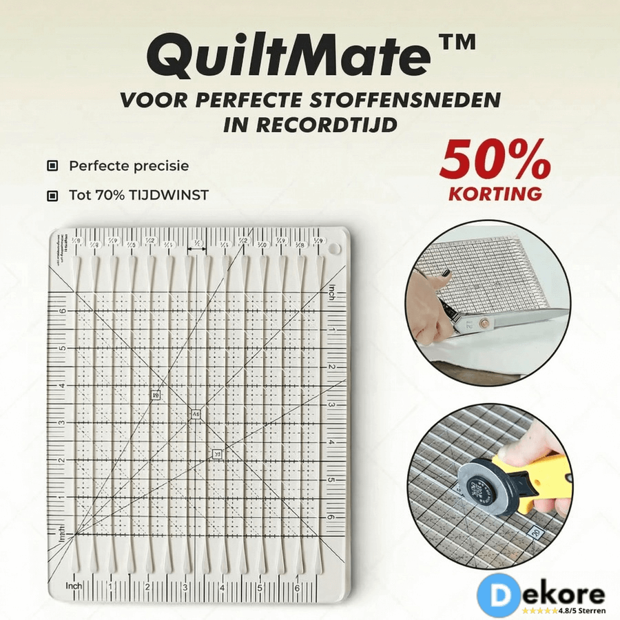 QuiltMate™ – Nauwkeurige Stofsnijder voor Quilten & Patchwork