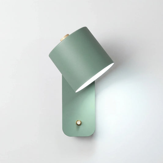 Zwenkbare cilindrische wandlamp met 180° rotatie voor leeslicht