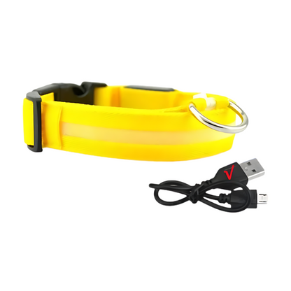 GlowPaw™ – Oplaadbare LED-hondenhalsband voor veilige avondwandelingen