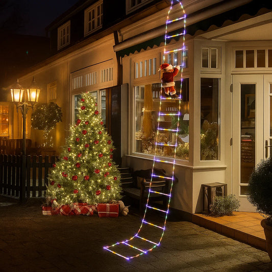 ChristClimb™ – Klimmende kerstman met LED-lichtslinger, feestelijke decoratie voor thuis [50% Korting]