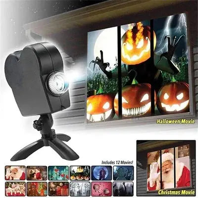 Holografische Halloween Projector met Projectiescherm & 12 Video's