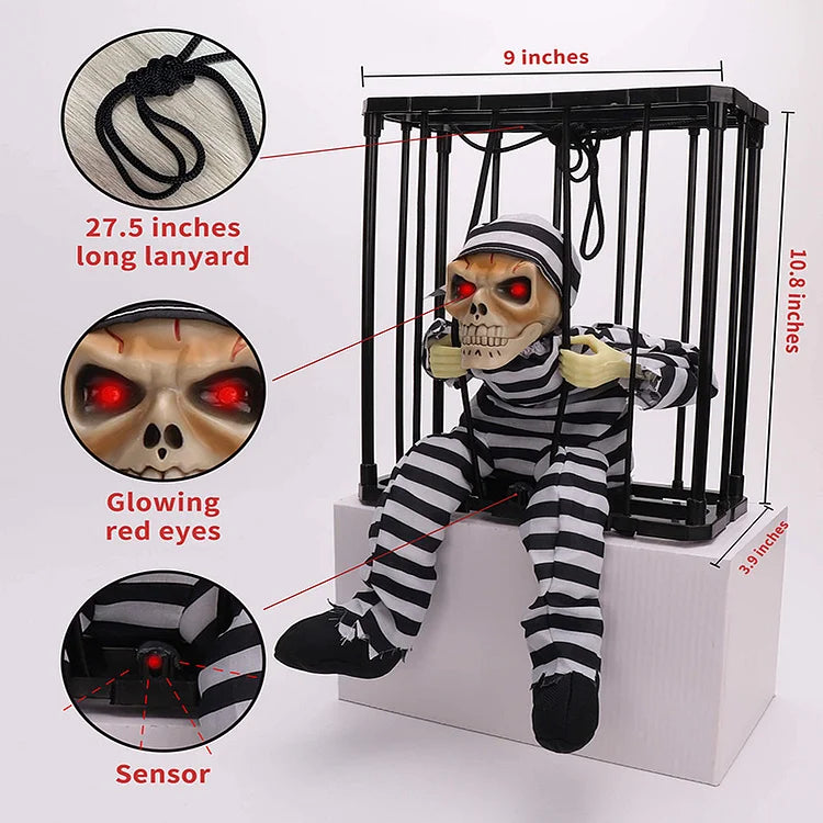 Elektrische Horror Schedel Halloween Decoratie met Bewegingssensor