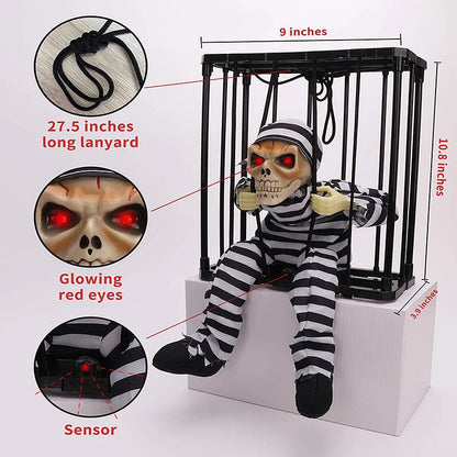 Elektrische Horror Schedel Halloween Decoratie met Bewegingssensor
