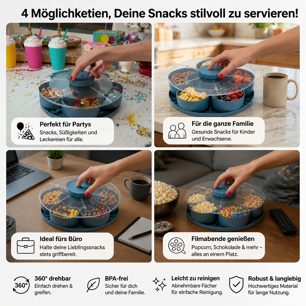 SnackSpin – Snacks stijlvol & netjes serveren | 50% korting