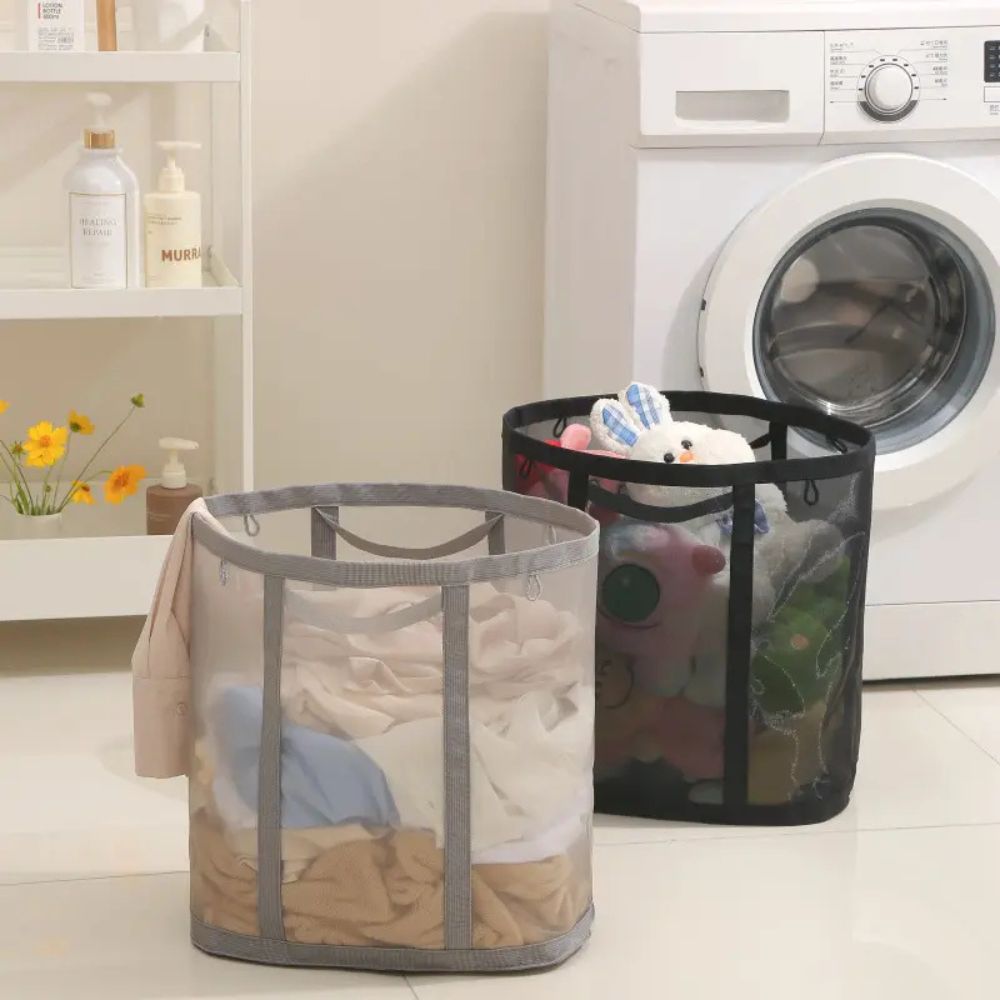 Opvouwbare wasmand van nylon mesh – ruimtebesparend en geventileerd