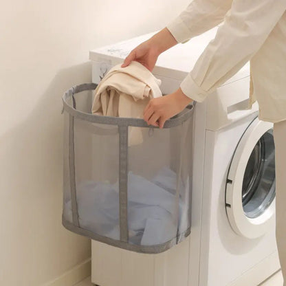 Opvouwbare wasmand van nylon mesh – ruimtebesparend en geventileerd