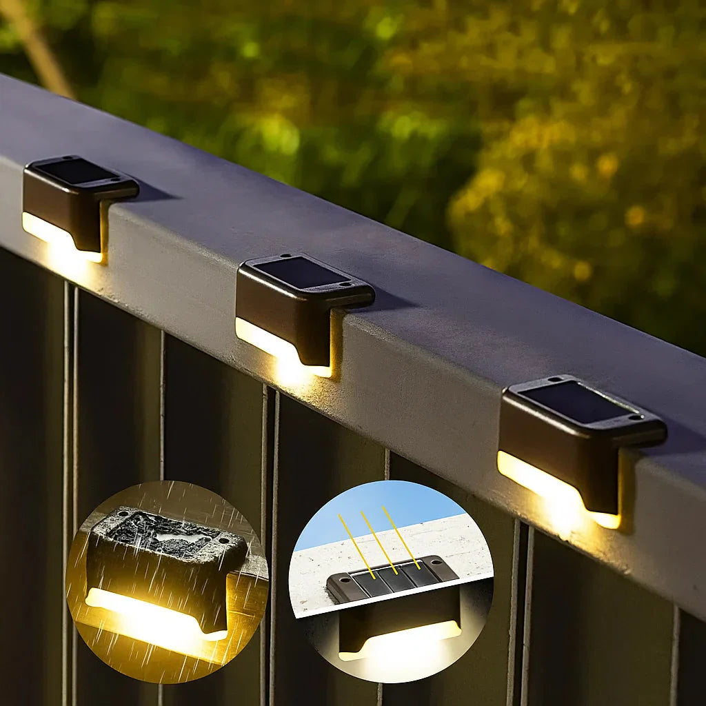 SolarLume™ - Set van 4 solar terraslampen - Weerbestendige buitenverlichting [2 + 2 Gratis]