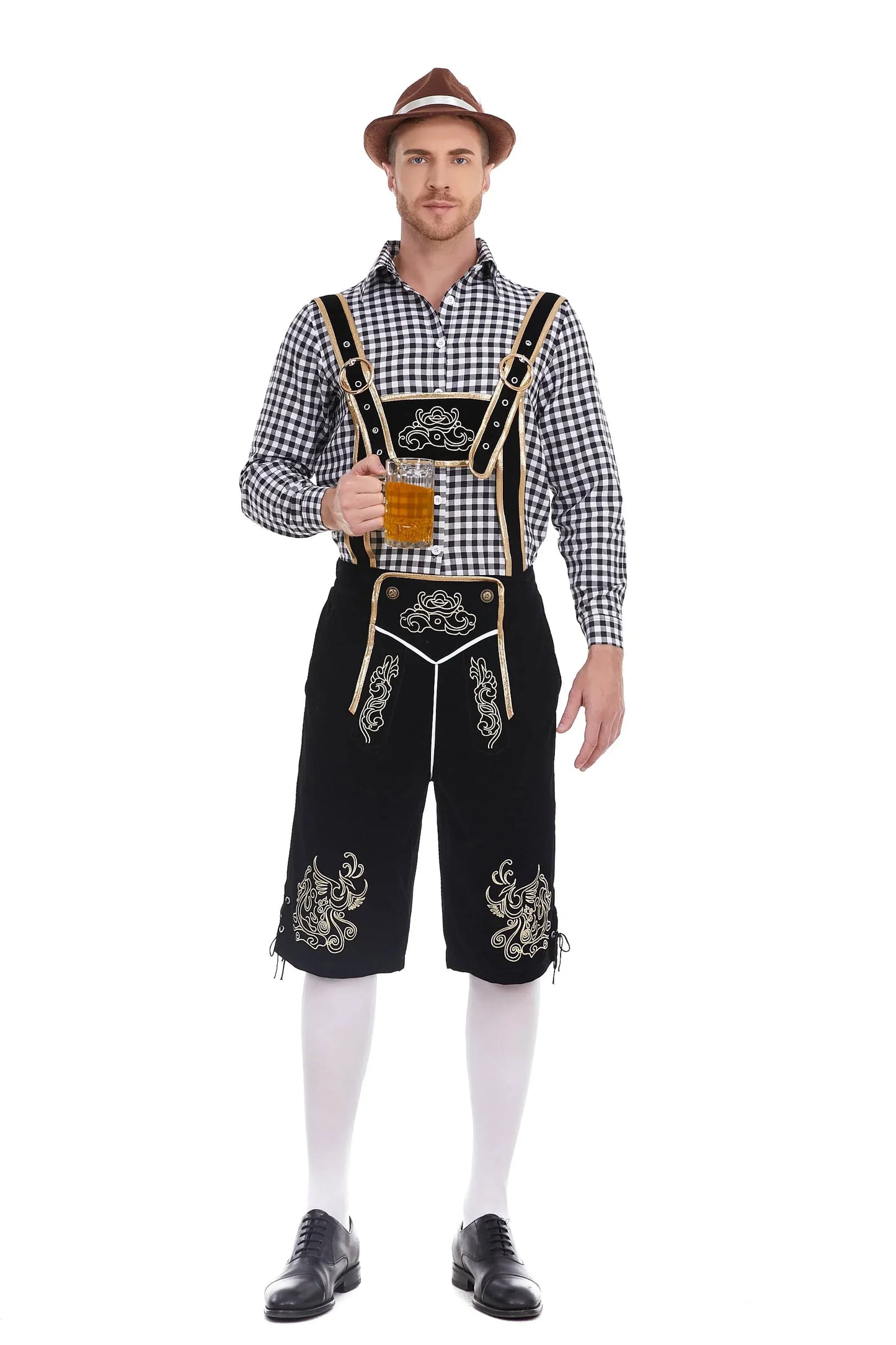 Beiers Lederhosen-kostuum 3-delig met bretels en hoed