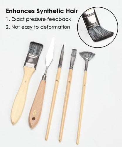 StrokeMaster™ Professionele Penselenset – 24 Penselen + Paletmes