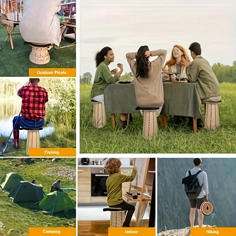 FoldAway™ – Opvouwbare Kruk met 12 Hoogtestanden & Gevoerde Zitting