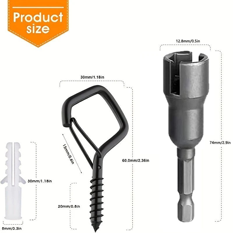 LockHook – Vergrendelbare Stalen Haken voor Veilige en Betrouwbare Bevestiging [10 + 10 Gratis]
