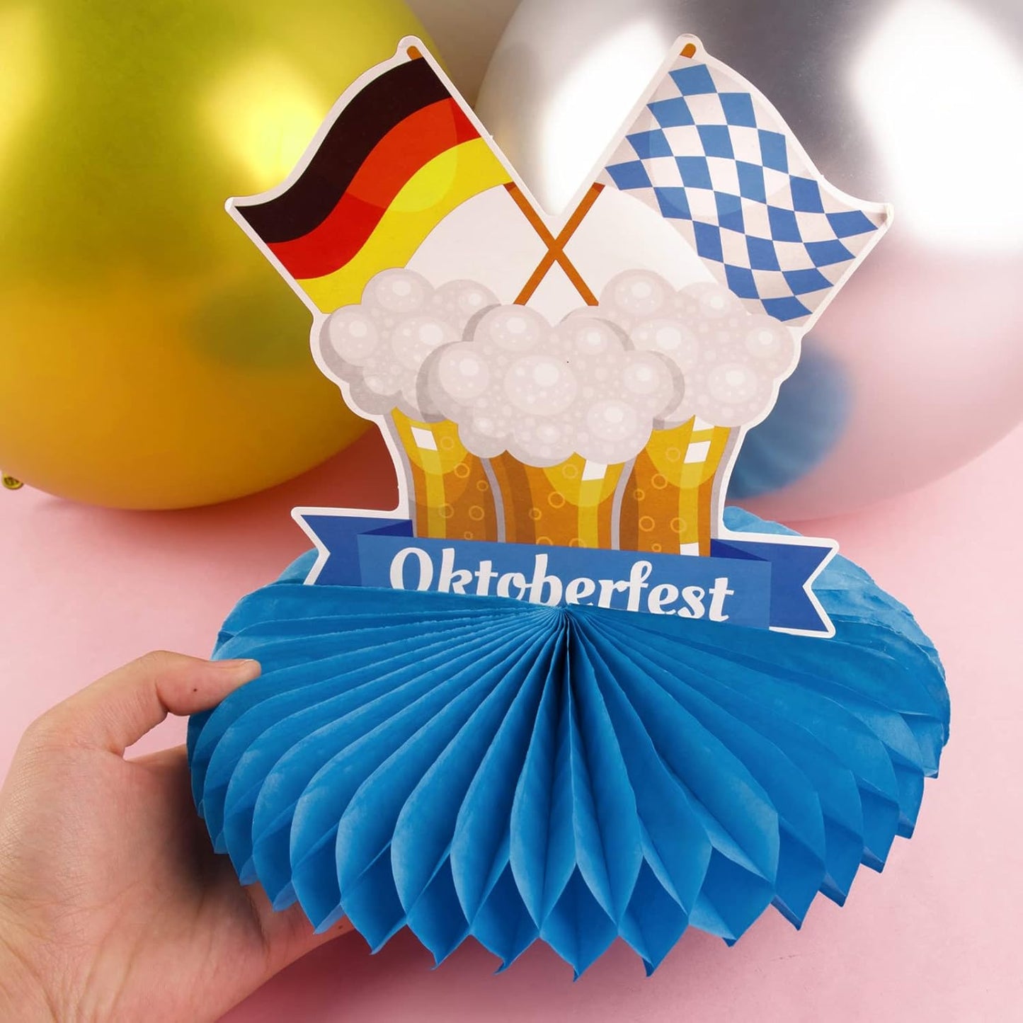 Oktoberfest Tafeldecoratie Honingraat-Set met Beierse Motieven
