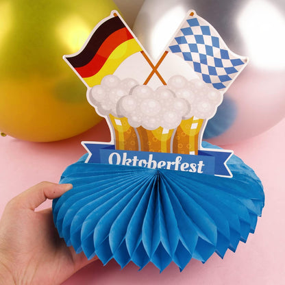 Oktoberfest Tafeldecoratie Honingraat-Set met Beierse Motieven