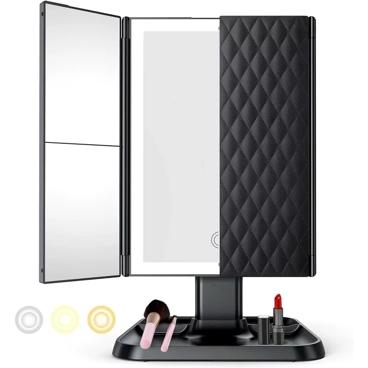 LumiGlora™ – Opklapbare LED-spiegel met 3 panelen voor een nauwkeurige en perfecte make-up [50% Korting]