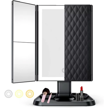 LumiGlora™ – Opklapbare LED-spiegel met 3 panelen voor een nauwkeurige en perfecte make-up [50% Korting]