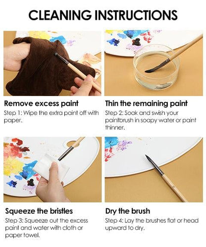 ArtistPaint™ – 24 nylonpenselen met 7 vormen en paletmes, voor acryl, olie en aquarel [50% Korting]