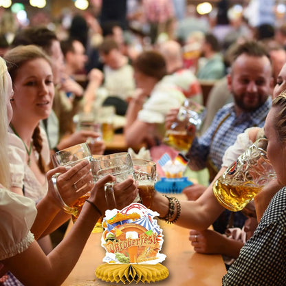 Oktoberfest Tafeldecoratie Honingraat-Set met Beierse Motieven