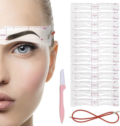 ShapeBrow™ – Wenkbrauwsjablonen Set met 12 Stijlen & Precisietrimmer