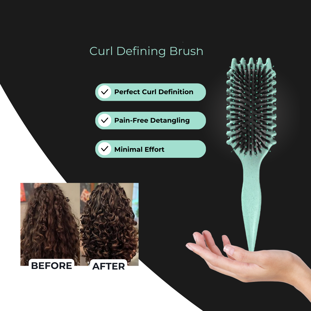 Curluxe™ – Haarborstel voor gedefinieerde krullen zonder pluizig haar voor natuurlijk, glanzend haar [1 + 1 Gratis]