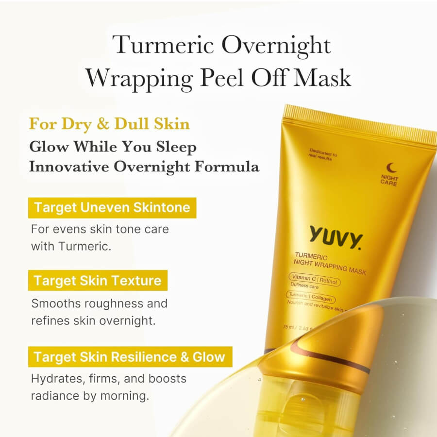 BrightMask™ – Overnight-peelingmasker met collageen, kurkuma en kojinezuur voor een stralende huid [50% Korting]