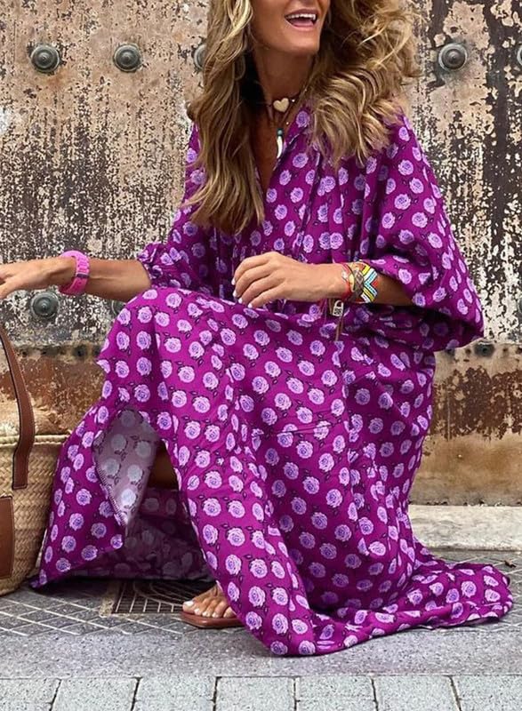 50% Korting | Stella™ – Dames Maxi-jurk met Pofmouwen [Laatste dag korting]