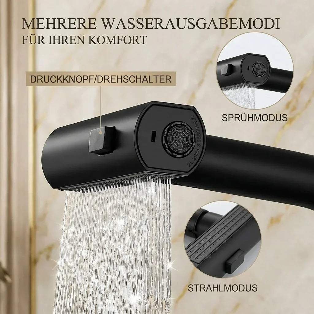 Kraan opzetstuk met LED temperatuurweergave en 5 spuitmodi