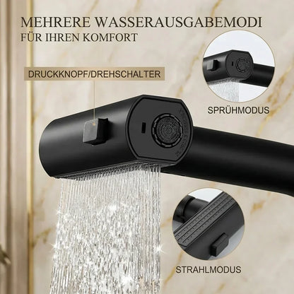 Kraan opzetstuk met LED temperatuurweergave en 5 spuitmodi