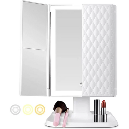 LumiGlora™ – Opklapbare LED-spiegel met 3 panelen voor een nauwkeurige en perfecte make-up [50% Korting]
