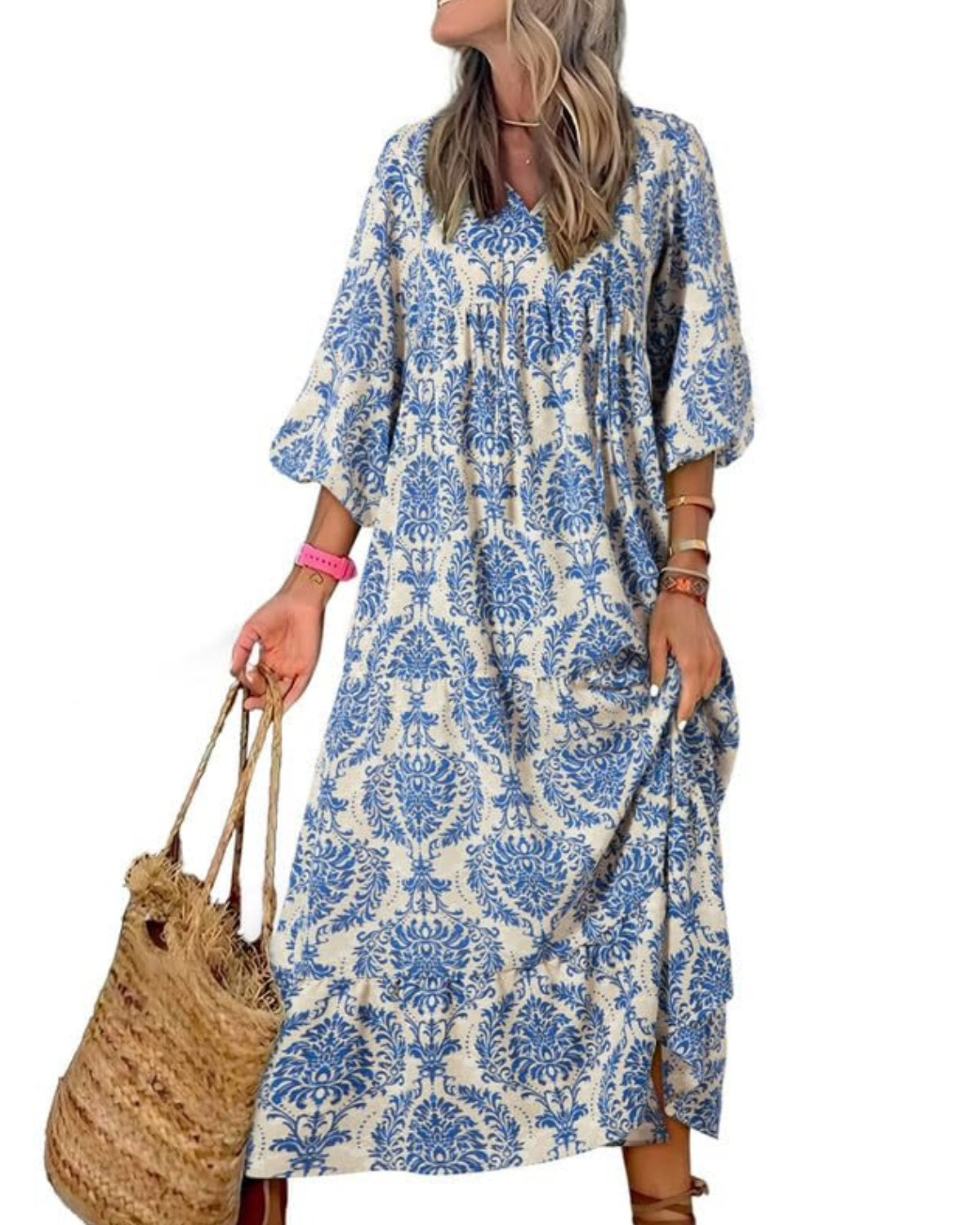 50% Korting | Stella™ – Dames Maxi-jurk met Pofmouwen [Laatste dag korting]