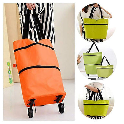 TravelBag™ - 2-in-1 boodschappentrolley / opvouwbare groene tas [50% Korting]