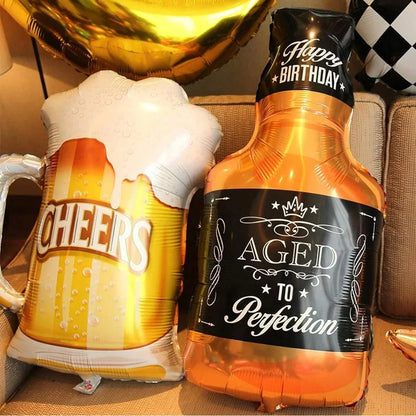 Flesvormige feestballonnen Bier & Whiskey voor verjaardag en Oktoberfest