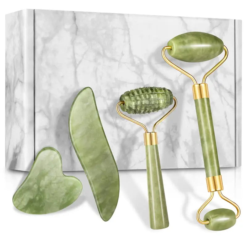 RollPro™ - Jade Gua Sha gezichtsroller set (4PCS) [50% Korting]