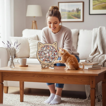 Purrzle™ – Houten Kattenpuzzel 135 Stukjes | Mindful & Kunstzinnig
