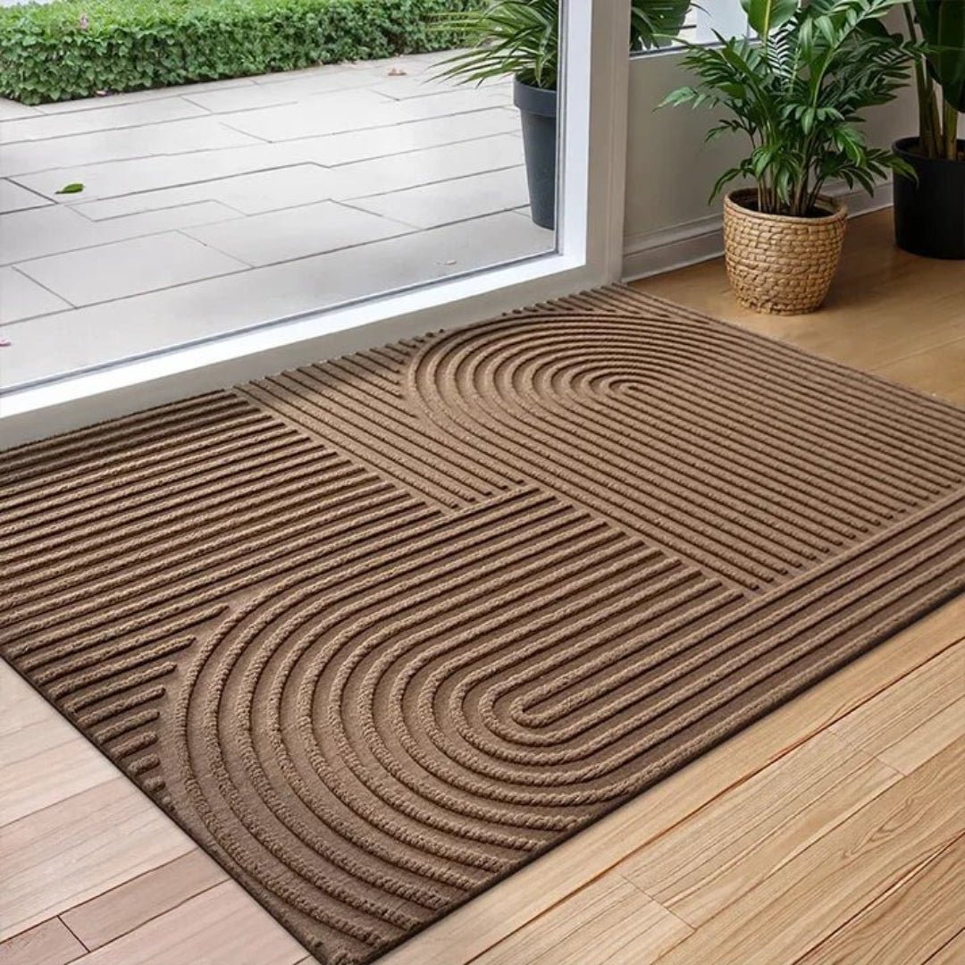 Deurmat met geometrisch patroon en antislip onderkant