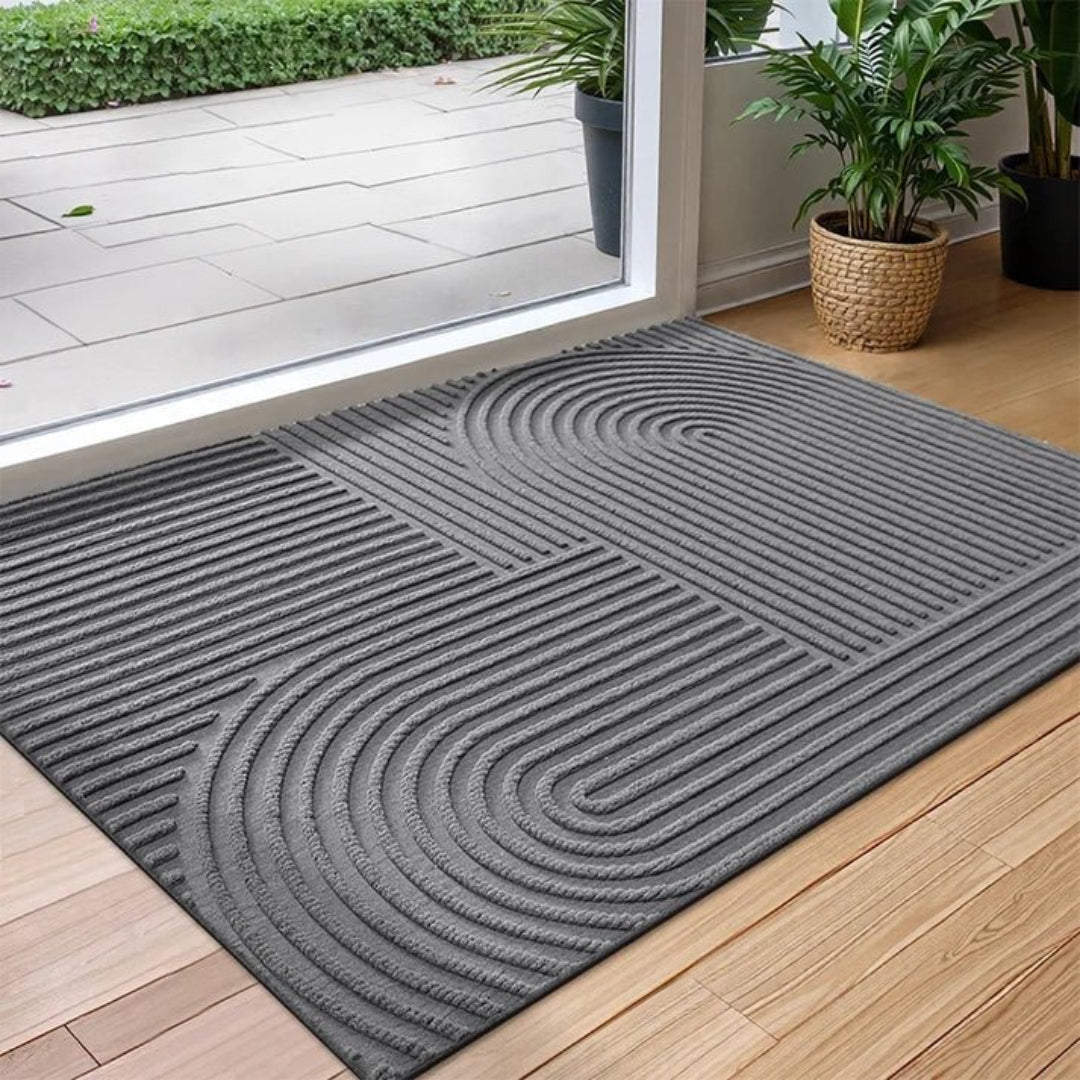 Deurmat met geometrisch patroon en antislip onderkant