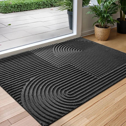 Deurmat met geometrisch patroon en antislip onderkant