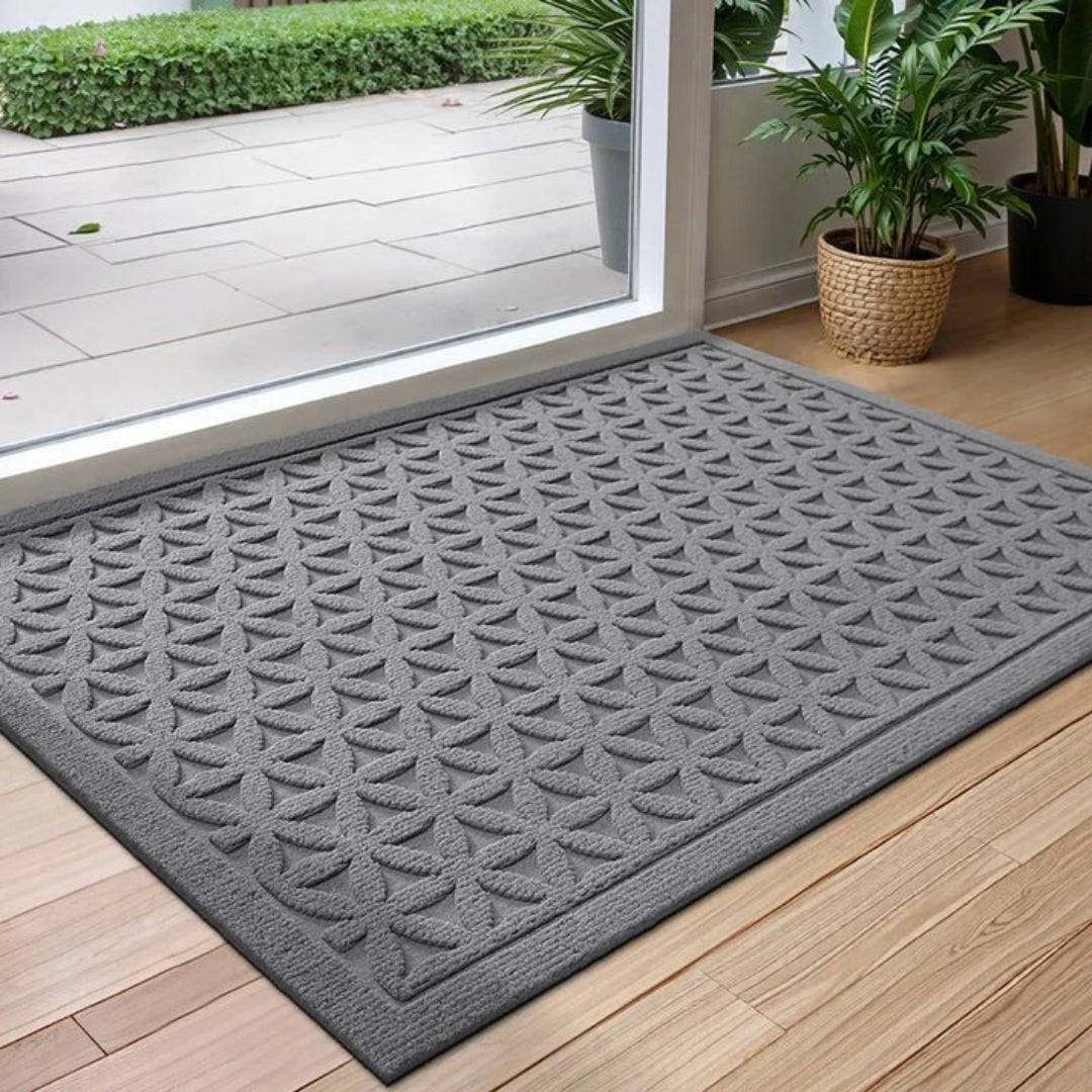 Deurmat met geometrisch patroon en antislip onderkant