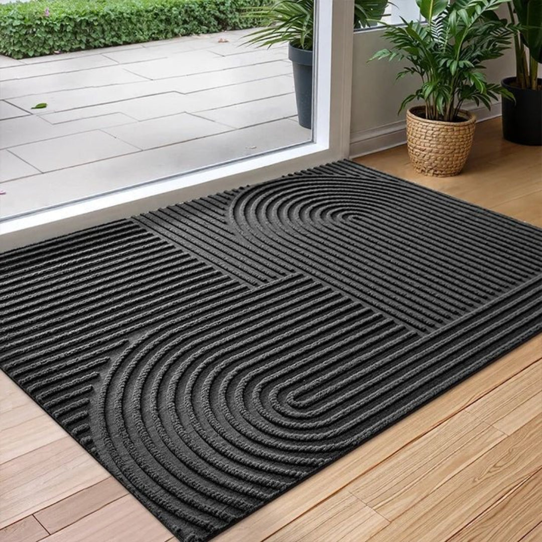 Deurmat met geometrisch patroon en antislip onderkant